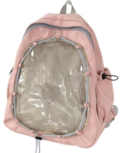FUXIU Damen-Rucksack, Schulrucksack, Reiserucksack, lässiger Rucksack, Mädchen-Rucksack für den täglichen Gebrauch, rose
