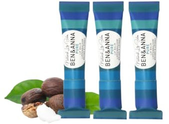 Ben & Anna - Vegane Lippenpflege für trockene Lippen - Nachhaltig verpackt - Zertifizierte Naturkosmetik - Ohne Plastikverpackung - 1er Pack (18g (3er Pack), Neutral Pure)