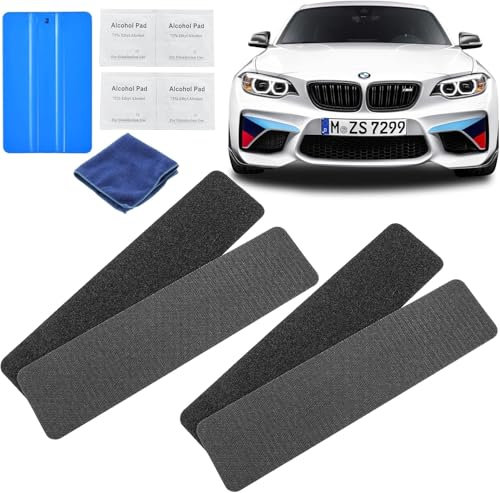 2 Paar Kennzeichenhalter Klett, Klett Kennzeichenhalter Rahmenlos [Extra-Stark & Legal], Einfach zu Montieren und Wetterfeste Kennzeichen Klett, Rahmenlose Kennzeichenhalter Österreich & Deutschland