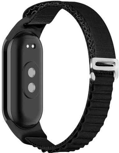 FYISWHO Breathable Nylon Ersatzarmband für Xiaomi Smart Band 8/Smart Band 9, Sport Armbänder Uhrenarmband, Armband für Xiaomi Mi Band 9/Mi Band 9 (Black)