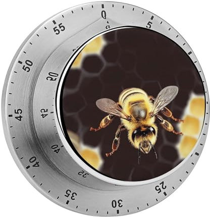 Wild Animal Bee Küchentimer Chef Kochen Timer Uhr mit lautem Alarm mechanischer Schreibtisch-Timer Magnetischer Countdown Countup Timer Edelstahl Countdown Timer