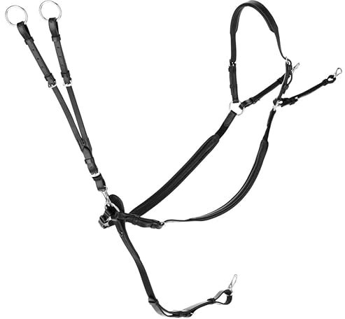 Covalliero Leder Vorderzeug schwarz weich anatomisch geformt, Größe:Cob