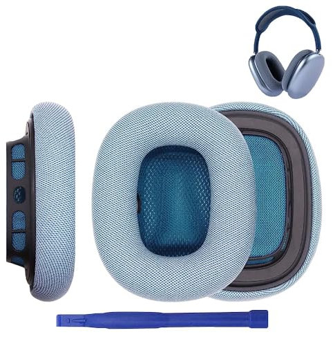 Aiivioll Replacement Ear Pads for AirPods Max Headphones - Breathable Mesh Cushions, Soft Memory Foam, Sweat-Resistant Earpads - Compatible with Apple AirPods Max (Sky Blue)