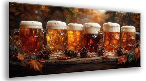Peinture Numero Adulte Chope à BièRe Painting by Numbers Pommes De PIn Peinture par Numéros pour Adulte avec Cadre 80x160cm Toile Kit de Peinture à l'huile avec Pinceaux et Peinture,Gifts Model666