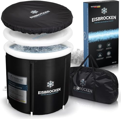Eisbrocken Eisbad Tonne – Faltbare Eistonne 80 cm Ø mit 7-Schicht-Isolierung – Indoor & Outdoor Kältebad für Sport & Entspannung
