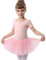 ANTLOOWW Kinder Ballettkleidung Mädchen Ballettkleid Pailletten Baumwolle Ballettanzug Tanzkleid Kurzarm Ballett Trikot Ballett Tütü mit Rock 2-11 Jahre (DE/NL/SE/PL, Numerisch, 110, Regular, rosa)