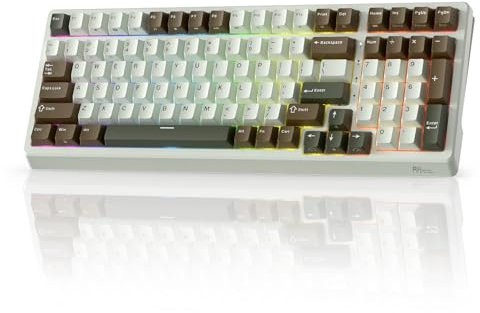 RK ROYAL KLUDGE F99 Kabellose mechanische Tastatur mit Nummernblock, Tri-Mode Hot-Swap-fähige Gaming-Tastatur mit 95%100Tasten, BT/2,4 G/USB-C, Pro-Software, 5000 mAh Akku, benutzerdefinierte Schalter