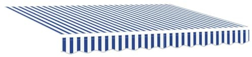 vidaXL Markisenersatzstoff Blau und Weiß 235 x 195 cm Polyester