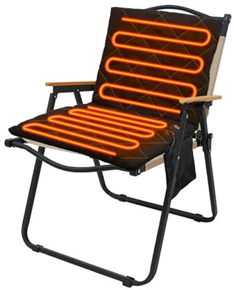 Foldable Electric Heat Pad, 40x80cm Portable Heated Camping Chair Pad 3 Levels Adjustable Heated Seat Cushion, USB Heated Blanket with Pockets for Fishing, Picnic, Beach