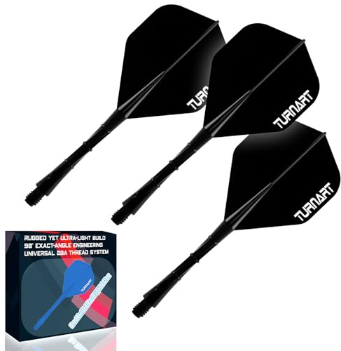 Turnart Darts Integrated Dart Flights and Shafts 2BA No.2 Shape und Medium Design One Moulded Dart Flight Für alle Dartpfeile | Design One Moulded Dart Flight Für alle Dartpfeile