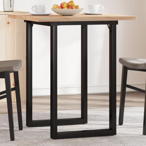 Owoxanthellate Esstisch Kiefer 70x70x75,5 cm klein mit O-Gestell Stahl, unbehandeltes Massivholz, modernes Design robust & langlebig für Küche, Esszimmer und Wohnzimmer