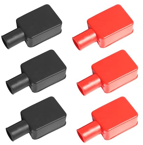 6 Stück Batteriepolabdeckung aus Gummi,Rot & Schwarz Batterie Polabdeckung für Positive und Negative Pole,Batteriebodenabdeckung,Isolierende Batterieklemmenabdeckung für Auto,Motorrad,LKW und E-Bike