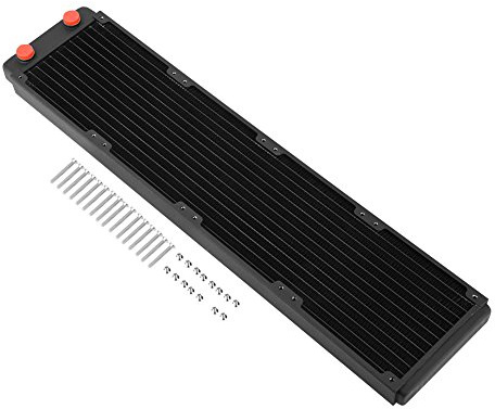 Kupfer-Kühlkörper, Wasserkühlungs-Radiator, Hochleistungs-Flüssigkeitswärmetauscher mit G1/4-Anschluss für Computer, 3D-Drucker, LED- und Schönheitsgeräte (480 mm)