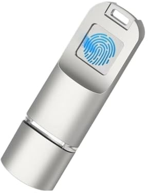 Fingerprint Encrypted USB Flash Drive, Silver, 1 Second Recognition, 10 Fingerprint Enrollments, Ultra-Fast Transfer (32.0, GB)
