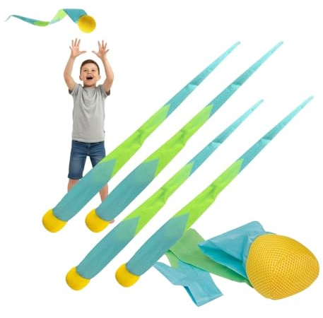 alldoro Schweifball für Kinder, 30 g federleichte Schaumstoffbälle mit 95 cm Schweif, Wurf-, Wasser- & Fangspiel für Indoor & Outdoor