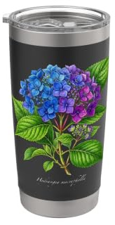 Hydrangea Plant Illustration Hydrangea macrophylla Stainless Steel Insulated Tumbler