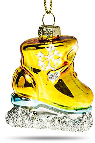Sikora BS397 Glas Figur Christbaumschmuck Weihnachtsbaum Anhänger Kleiner SCHLITTSCHUH 5cm