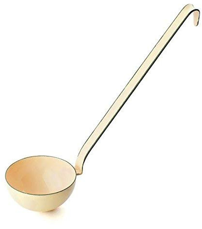 Riess Louche en émail - Série pastel - Outil de cuisine à suspendre - Jaune doré - 9 cm