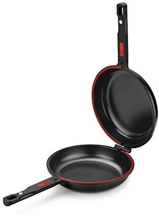 BRA Dupla Premiere - Doppel-Pfanne für Kartoffelomeletts, Durchmesser 24 cm, gegossenes Aluminium, dreischichtige Antihaftbeschichtung, 100% PFOA-frei, für alle Herdarten geeignet