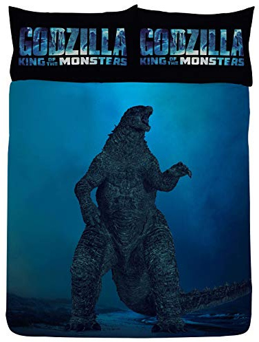 Godzilla King of Monsters Single/Double Duvet Cover Reversible Bedding Set - Godzilla Vs Ghidorah (Double Duvet Cover)