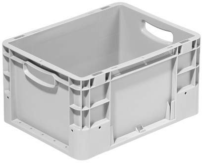 Stapelbox im Euroformat 400x300x220 mm | Eurobehälter | Stapelbehälter | Transportkiste | Transportbehälter Farbe grau