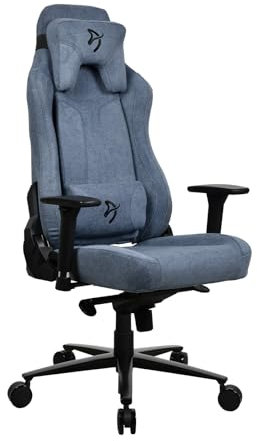 Arozzi Vernazza Premium Upholstery Soft Fabric Ergonomic Computer Gaming/Office Chair with High Backrest Recliner Swivel Tilt Rocker Adjustable Height Lumbar & Neck Support - Blue