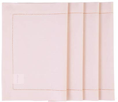 Solino Home Tischsets aus Baumwollleinen, Hohlsaum, für Frühling, Muttertag, Sommer, 35,4 x 48,3 cm, rosa, 4er-Set