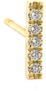 Brandlinger ® Atelier Ohrstecker aus vergoldetem 925 Sterling Silber und Zirkonia Steinen für Frauen, Mädchen und Kinder. Länge 8mm