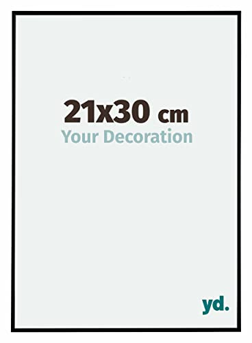 Your Decoration - Bilderrahmen 21x30 cm - Schwarz Matt - Bilderrahmen aus Kunststoff mit Acrylglas - Antireflex - 21x30 Rahmen - Evry