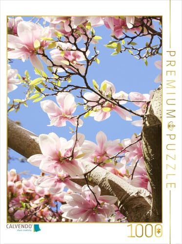 CALVENDO Puzzle Magnolienblüten vor blauem Himmel | 1000 Teile Lege-Größe 48 x 64 cm Foto-Puzzle für glückliche Stunden