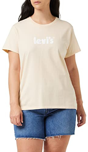 Levi's Women's The Perfect Tee- Poster Logo T-Shirt, Poster Logo Peach Puree, S