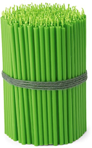 NKlaus Festtagkerzen für Kerzen Paraffinwachs, Grün, 16cm, 250 Stück | rußfrei; tropffrei; Höhe: 160 mm; Gewicht: 1000 G; Durchmesser: 5,5 mm; 16cm; 5mm; 0,2mm