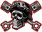 Samunshi Vintage Totenkopf Aufkleber Autoaufkleber für Motorrad Fahrrad Roller oder Auto Sticker Chopper Hot Rod Bopper Enduro Motocross Rockabilly Vintage Re (50x39cm Vintage Totenkopf)