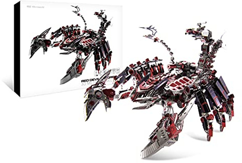Microworld 3D Metall Puzzle Mechanische Red Devils Scorpion Challenge Tier Modellbausätze, Puzzles DIY Art Craft Geschenk für Erwachsene