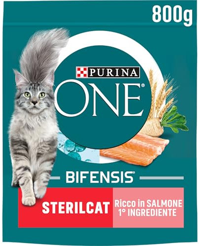 Purina One Bifensis Sterilcat Crocchette Gatti Sterilizzati Salmone e Frumento 800g