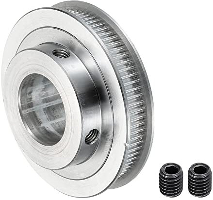 sourcing map 80 Zähne 20mm Bohrung Steuerrolle Aluminium Synchronrad Silber mit M5 Schraube für 3D Drucker Band CNC Maschine