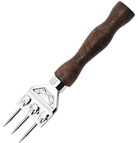 Jomewory Eispickel Crushed Ice Tool, Schädel Muster Eispickel Robust, Totenkopf Eispickel Werkzeug Mit Holzgriff Für Küche, Ba, Barkeeper, Picknic, Camping und Restaurant