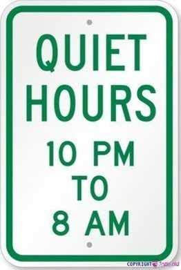 Plaque d'avertissement de rue Quiet Hours 22 h – 8 h en métal Décoration murale Panneau d'avertissement de sécurité pour extérieur et intérieur Panneau de bureau 20,3 x 30,5 cm