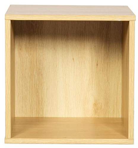 Top Home Solutions Wooden Storage Unit - Tier Strong Bookcase Shelving - For Home Office Display - Wooden Multipurpose - Natural - Cube