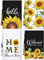 Bencailor Sonnenblumen-Küchentücher, Sommer, Meer, Strand, Blume, Kuh, Küchen-Geschirrtücher, schnell trocknend, Küchendekoration zum Kochen (Gelb, Biene), 4 Stück