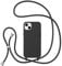 ZTOFERA Crossbody Lanyard Case for iPhone 15 (6.1), Liquid Silicone Protective Phone Case with Strap Adjustable Neck Cord Necklace Soft Cover, Black