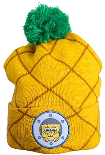 Mad Engine Spongebob Schwammkopf Ananas-Haus mit Bommel, Beanie-Mütze, mehrfarbig, Mehrfarbig, Einheitsgr��e