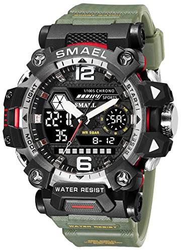 Militär Uhr Herren Armbanduhr Camouflage Digitaluhr 5 ATM Wasserdicht Military Watch Tactical Outdoor Digital Herrenuhr Schwarz Grün Jungen Sportuhr Männer Chronograph Herren Stoppuhr Sport Wecker