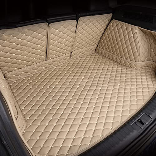 MIRONS Auto Vollabdeckung Leder Kofferraummatte für BMW IX3 5-Door SUV 2021–2023, Kratzfest und verschleißfest Antirutschmatte Wasserdicht Kratzfeste,Beige