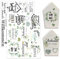 Hongma Rub On Sticker 19x14cm-Großformat Familie Eukalyptusblätter Transfers 2PCS Sprüche für Raysin für Keraflott Möbel Glas Holz DIY Deko Rub On Folie Rubons Aufkleber