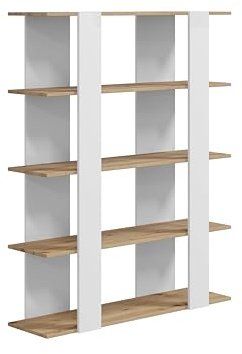 habeig Standregal Hochregal Bücherregal Aktenschrank Kommode Weiß Holz schwere Qualität (012260W)