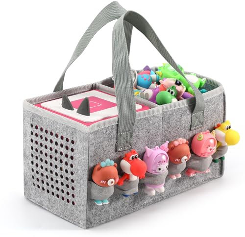 Tasche für Toniebox Starter Set Aufbewahrungstasche für Toniebox 2 Figur, Home Outdoor Handtasche für Tonies Audio Player und Puppen Musikspielzeug Falttasche für Toniebox Zubehör (Grau)