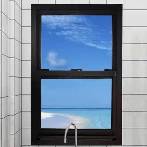 HJLKDYM Ventanas Cobertizo Una Sola Hoja, Fáciles Montar, Ventana Utilitaria Templada Deslizante Aluminio, Adecuada para Sótanos, Garajes, Dormitorios Y Baños(50X120CM)