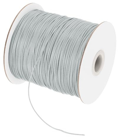 sourcing map Waxed Cord 0.5mm Waxed Polyester Cord 175 Yard Wax String for Bracelet Making, Necklaces, Beading, Jewelry Making and DIY Crafts(Light Grey)