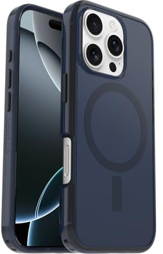 Otterbox Symmetry Series Clear MagSafe transparente Hülle für iPhone 16 Pro, stoßfest, sturzsicher, schützende Hülle, 3X getestet nach Militärstandard, Transparent/Blau